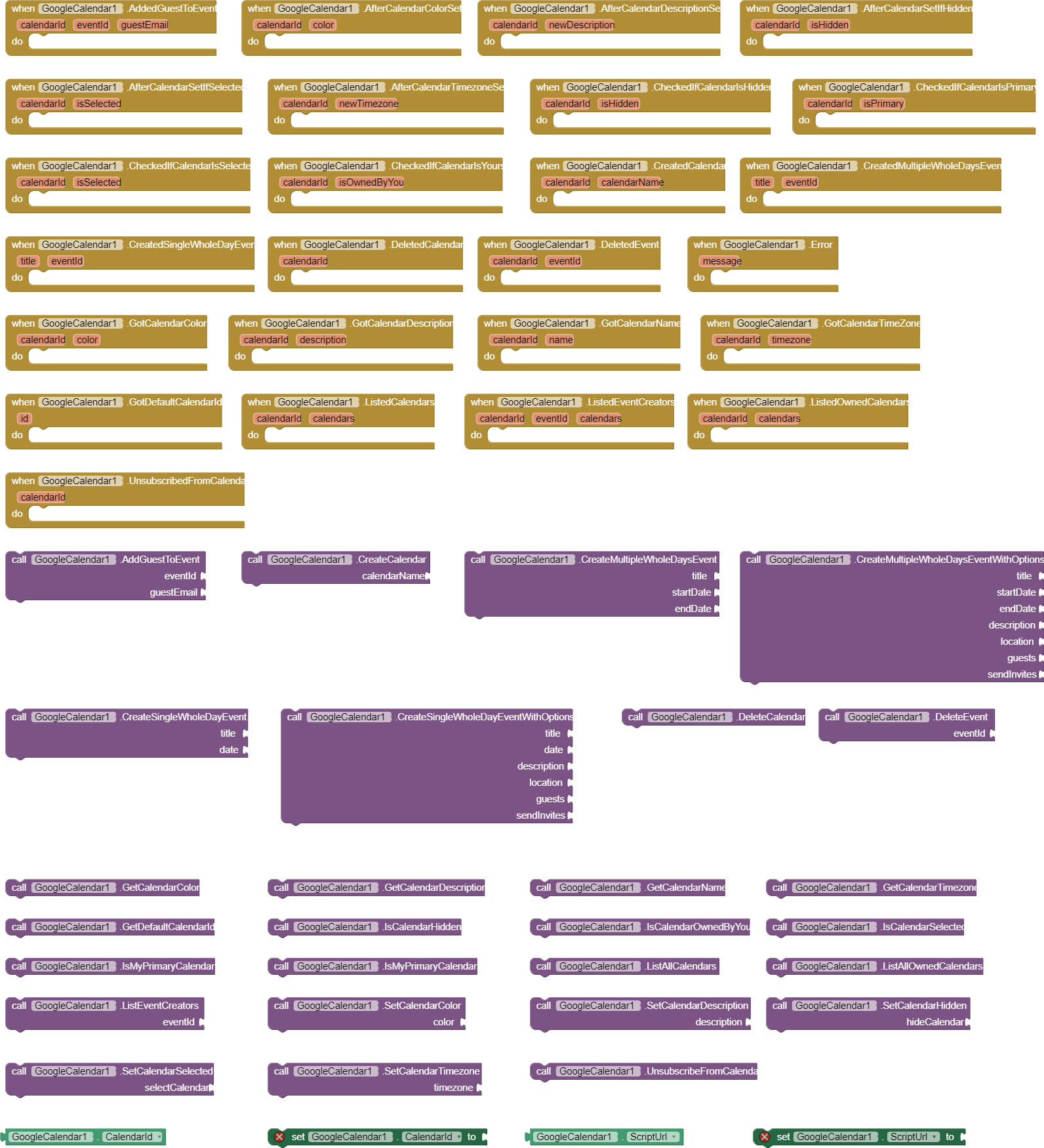  F OS EXP Google Calendar Extension 60 Blocks Extensions MIT 