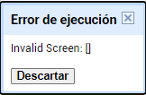 Invalid Screen