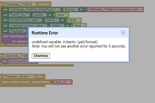 runtime error