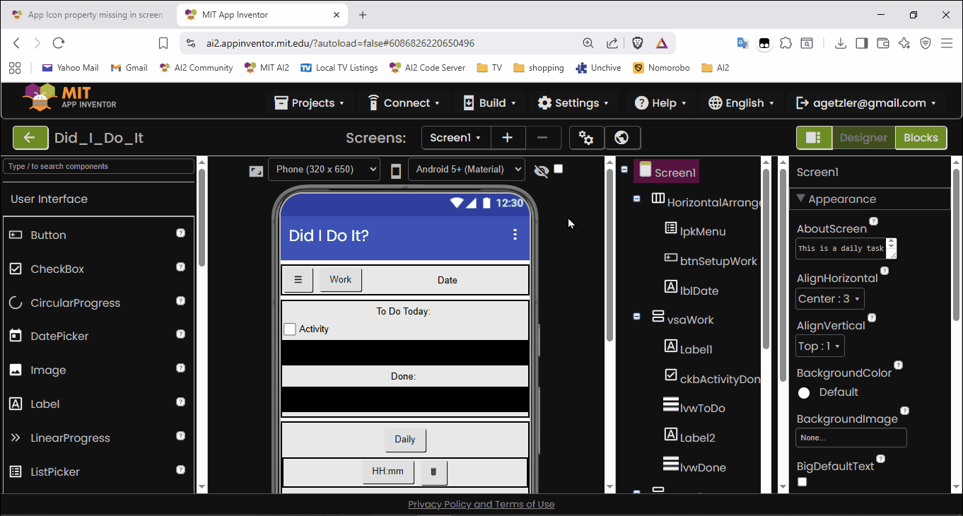Project Properties icon in Neo
