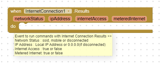 InternetConnection.Results - Event - Parameters Description