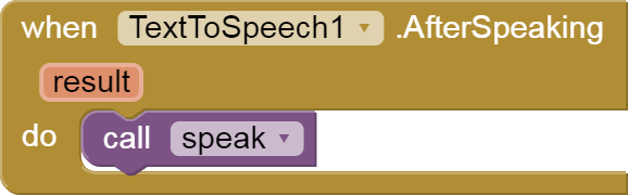 when  TextToSpeech1 .AfterSpeaking   result   do