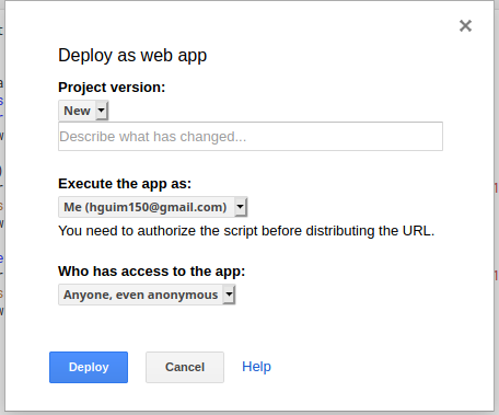 deploy as web app