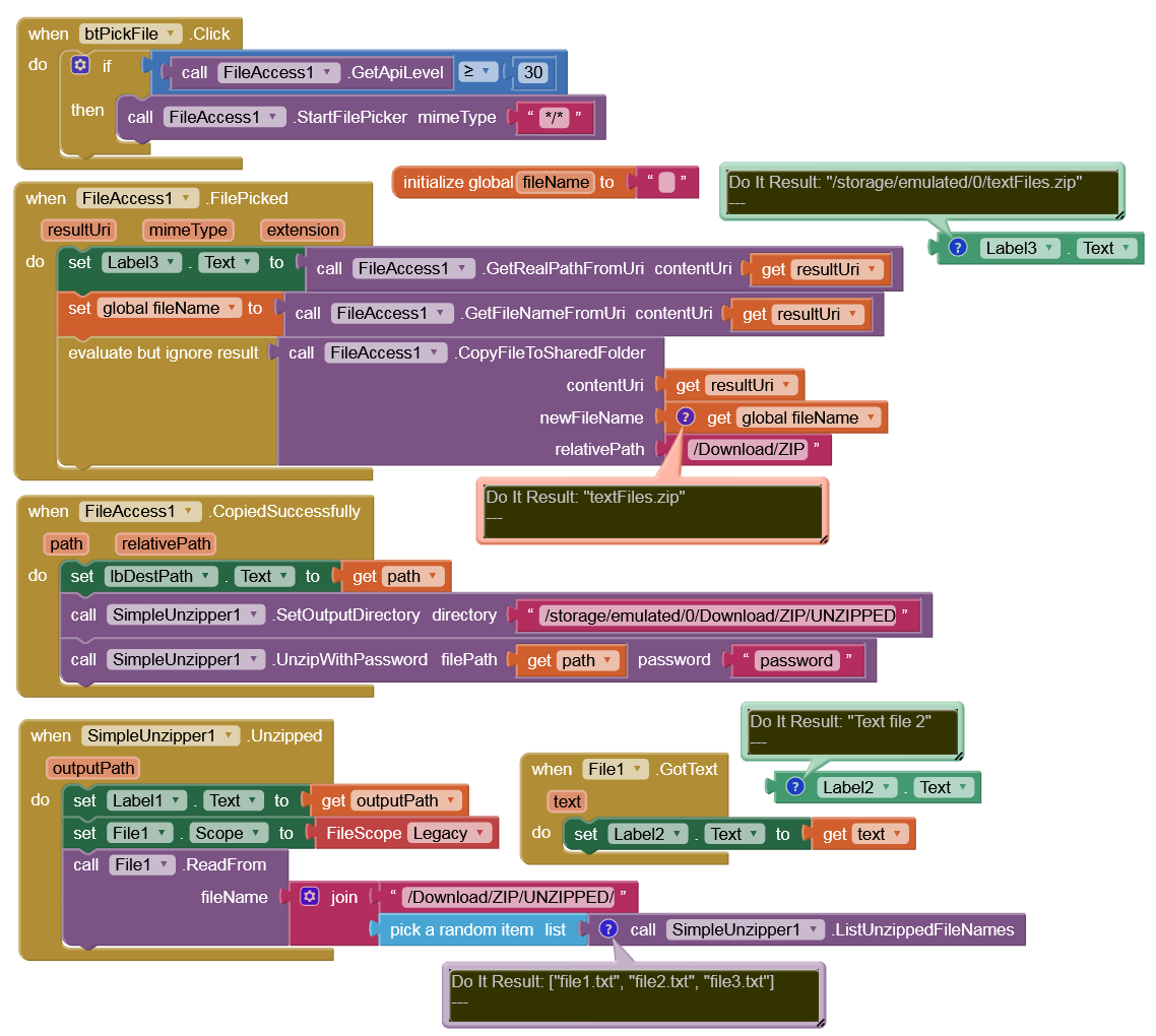 Simple Zip / Unzip extension - Extensions - MIT App Inventor Community